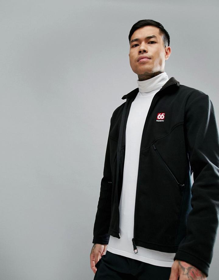 66o North Askja Light Zip Through Jacket In Black - Black