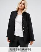Alice & You Tailored Military Blazer With Metal Trims - Black