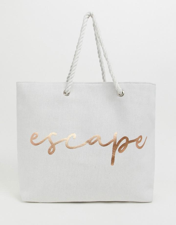 South Beach Escape Beach Bag - White