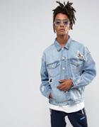 Cayler & Sons Denim Jacket In Blue With Distressing - Blue