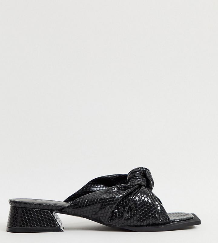 Z Code Z Exclusive Lana Vegan-friendly Mules In Black Lizard With Square Toe