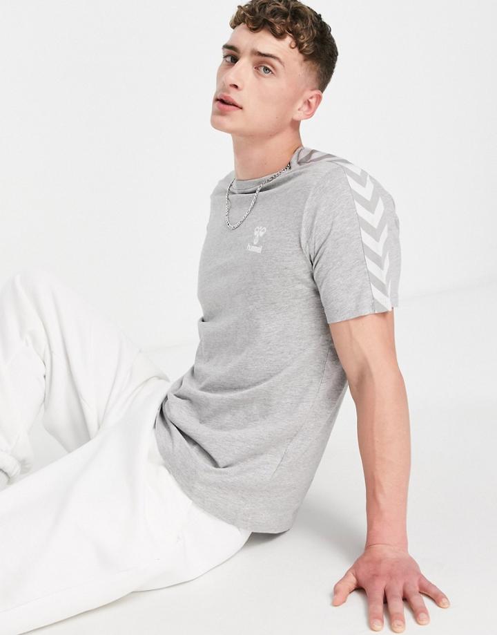 Hummel Classic Chevron Tee In Gray-grey