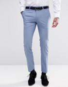 Noose & Monkey Suit Pants With Stretch In Super Skinny Fit - Sky Blue