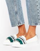 Lost Ink Lola Pleat White Point Sneakers - White