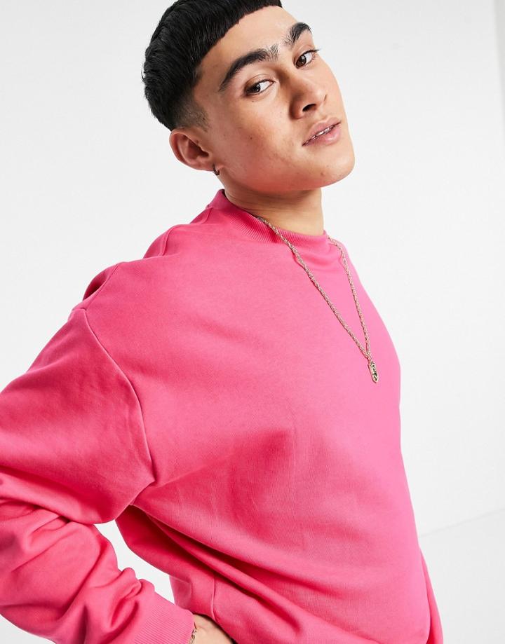 Asos Design Oversized Sweatshirt In Pink - Pink - Part Of A Set