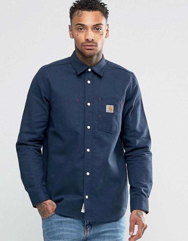 Carhartt Wip Tony Shirt In Regular Fit - Navy