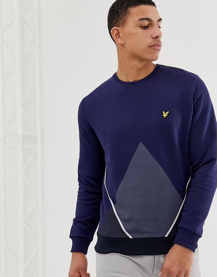 Lyle & Scott Argyle Sweatshirt In Navy - Navy