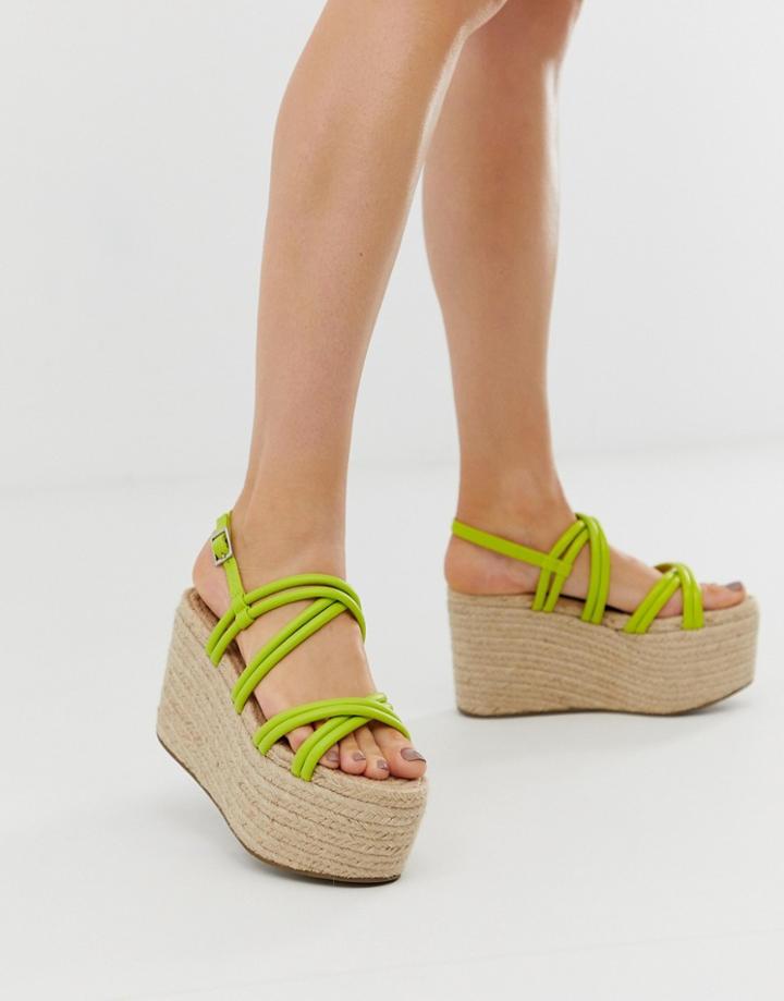 Asos Design Jules Chunky Espadrille Wedges - Green