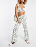 4th & Reckless Raya High Waist Beach Pants In Sage Zebra-multi