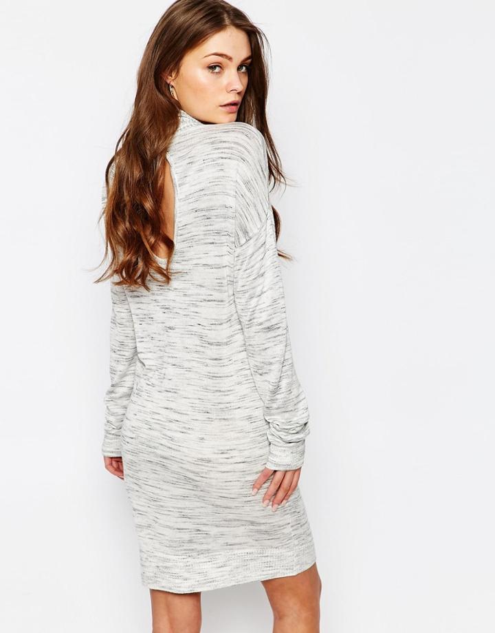 J.d.y High Neck Open Back Jersey Dress - Gray