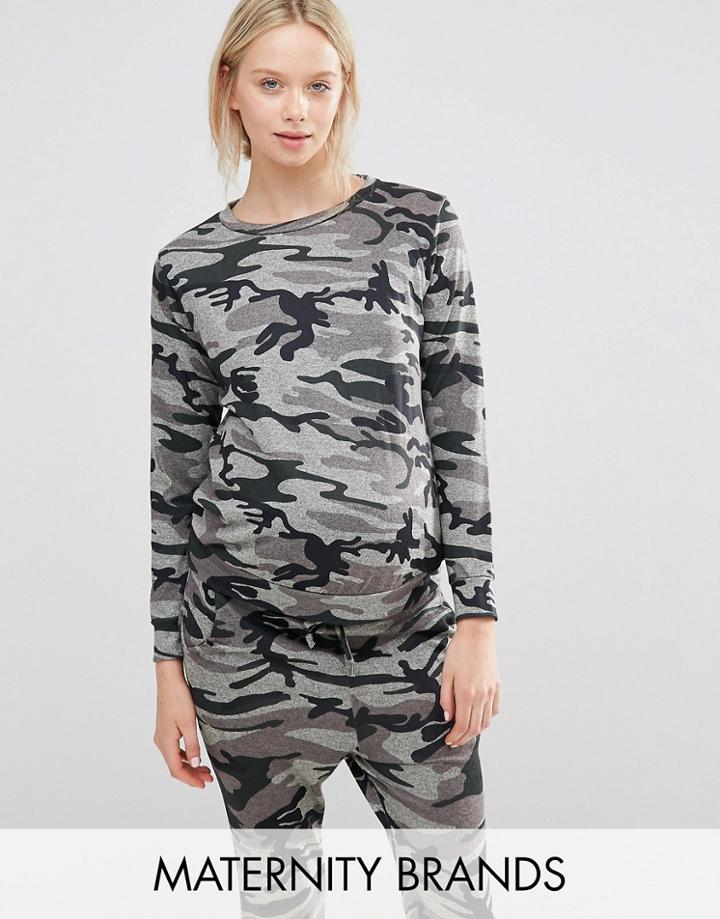 New Look Maternity Camoflage Sweater - Green