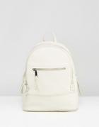 Mango Zip Detail Backpack - White
