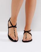 Oasis Metal Bar Strappy Sandals - Gold