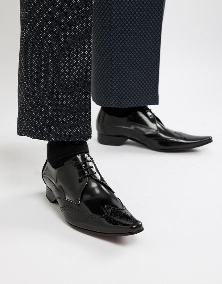 Jeffery West Pino Lightning Bolt Lace Up Shoes In Black - Black