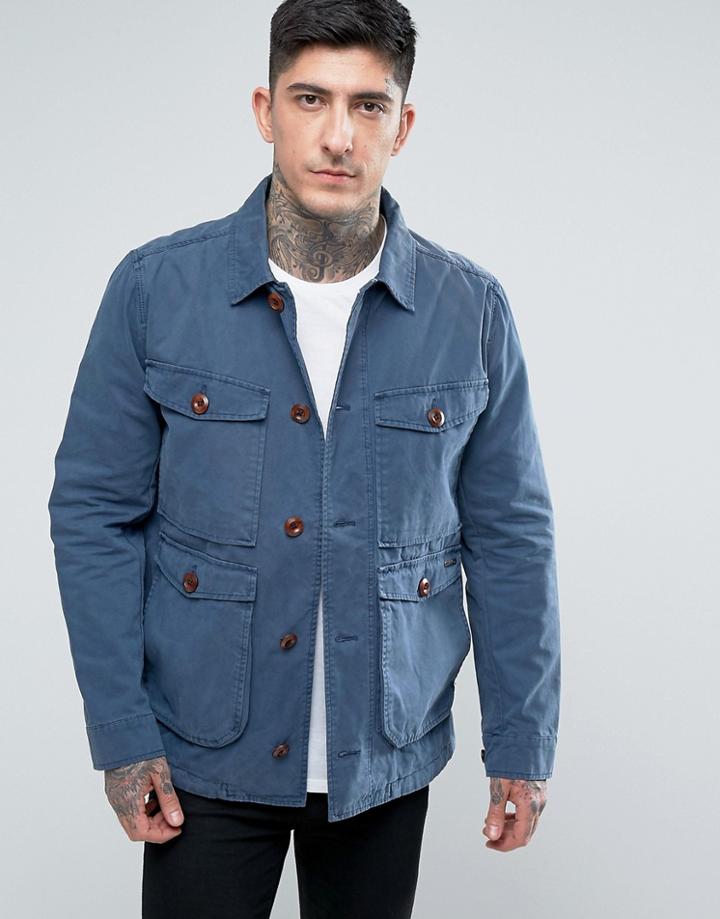 Parka London Dyed Four Pocket Jacket - Navy