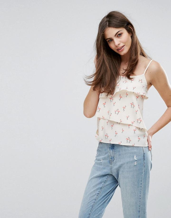 Oasis Flamingo Print Tiered Cami - Multi