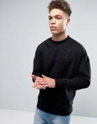 D-struct Distressed Hole Sweat - Black