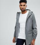 D-struct Tall Mid Length Water-resistant Jacket With Hood - Gray