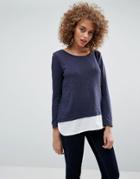 Only Jessy Jess Layered Long Sleeve Tee - Navy