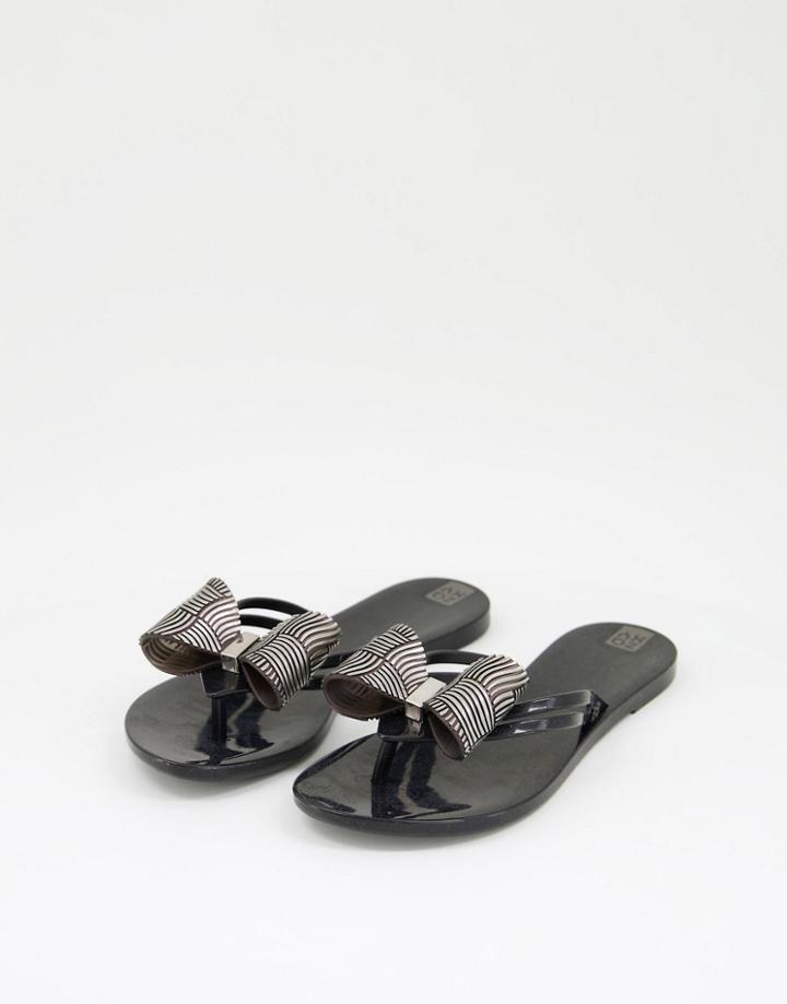 Zaxy Bow Flip-flops In Black