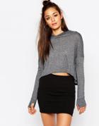 Missguided Hooded Gray Sweat - Gray