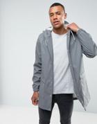D-struct Mid Length Water-resistant Jacket With Hood - Gray