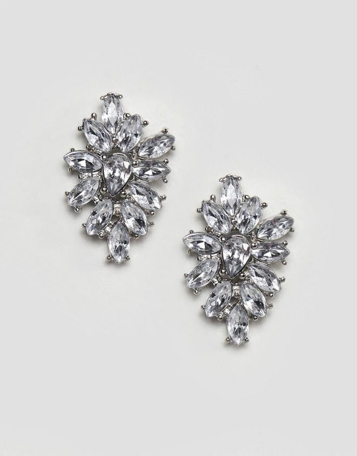 Asos Occasion Jewel Cluster Earrings - Silver
