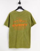New Look Oversized T-shirt With Event Horizon Back Print In Khaki-green