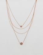 Pieces Rose Gold Multi Row Necklace - Gold
