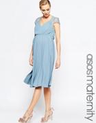 Asos Maternity Kate Lace Midi Dress - Blue