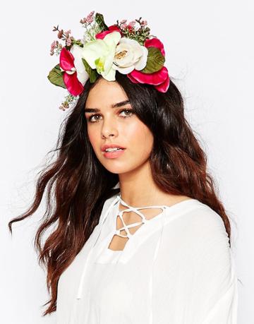 Neve & Eve Floral Hair Garland - Red