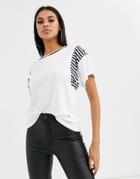 G-star Norcia Organic Cotton Boyfriend T-shirt With Stripe Detail-pink