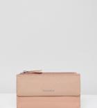 Fiorelli Josie Zip Top Pink Beige Purse With Glitter Contrast Front Flap - Beige