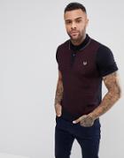 Fred Perry Textured Knitted Polo Shirt In Navy - Navy