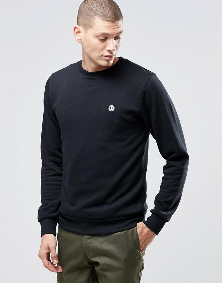 Element Logo Crew Sweatshirt Black - Black