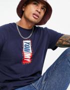 Tommy Jeans Vertical Logo T-shirt In Navy