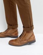 Frank Wright Brogue Boots Tan Leather - Tan