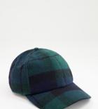 Barbour Beacon Check Cap In Green Exclusive At Asos-navy