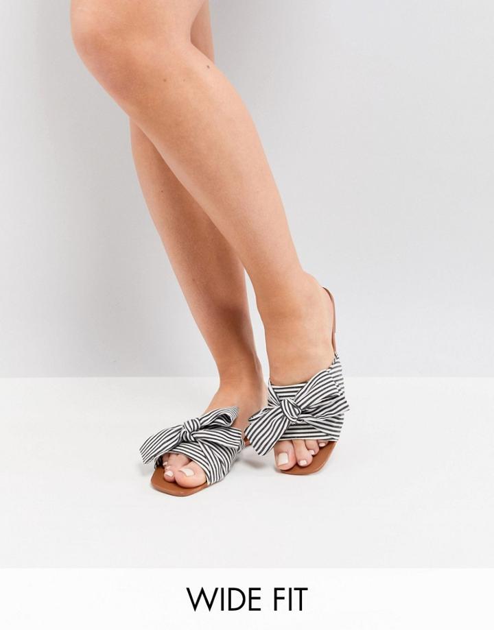 Park Lane Wide Fit Bow Flat Sandals - Multi