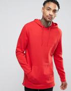 Asos Zip Up Hoodie With Side Zips In Red - Red