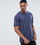 Sixth June Tall T-shirt In Navy Stripe - Navy