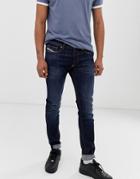 Diesel Sleenker X Stretch Skinny Fit Jeans In 083aw Dark Wash-blue