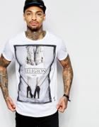 Religion T-shirt With Tattooed Legs Print - White