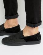 Fred Perry Underspin Slipon Woven Sneakers - Black