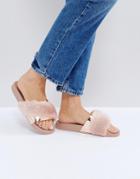 Aldo Gotta Blush Faux Fur Sliders - Pink