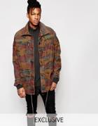Reclaimed Vintage Camo Jacket With Over Dye - Brown