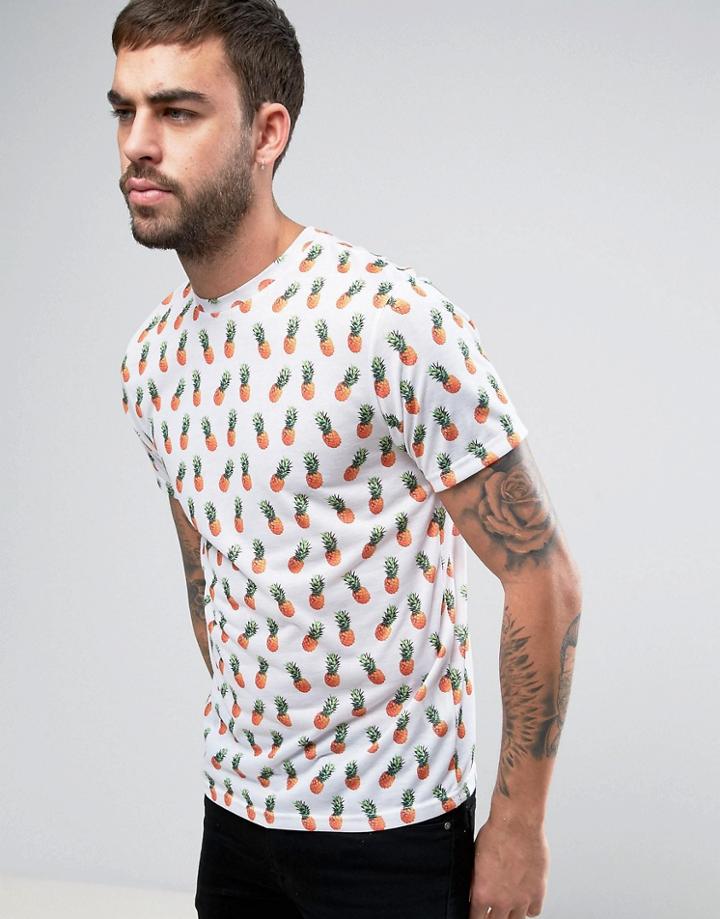 Another Influence Pinapple Print T-shirt - White