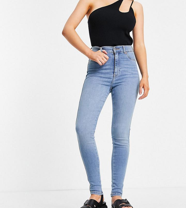 Dr Denim Petite Solitaire High Waist Super Skinny Jeans In Light Blue-blues