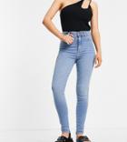 Dr Denim Petite Solitaire High Waist Super Skinny Jeans In Light Blue-blues