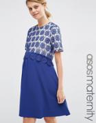 Asos Maternity Lace Double Layer A-line Dress - Navy